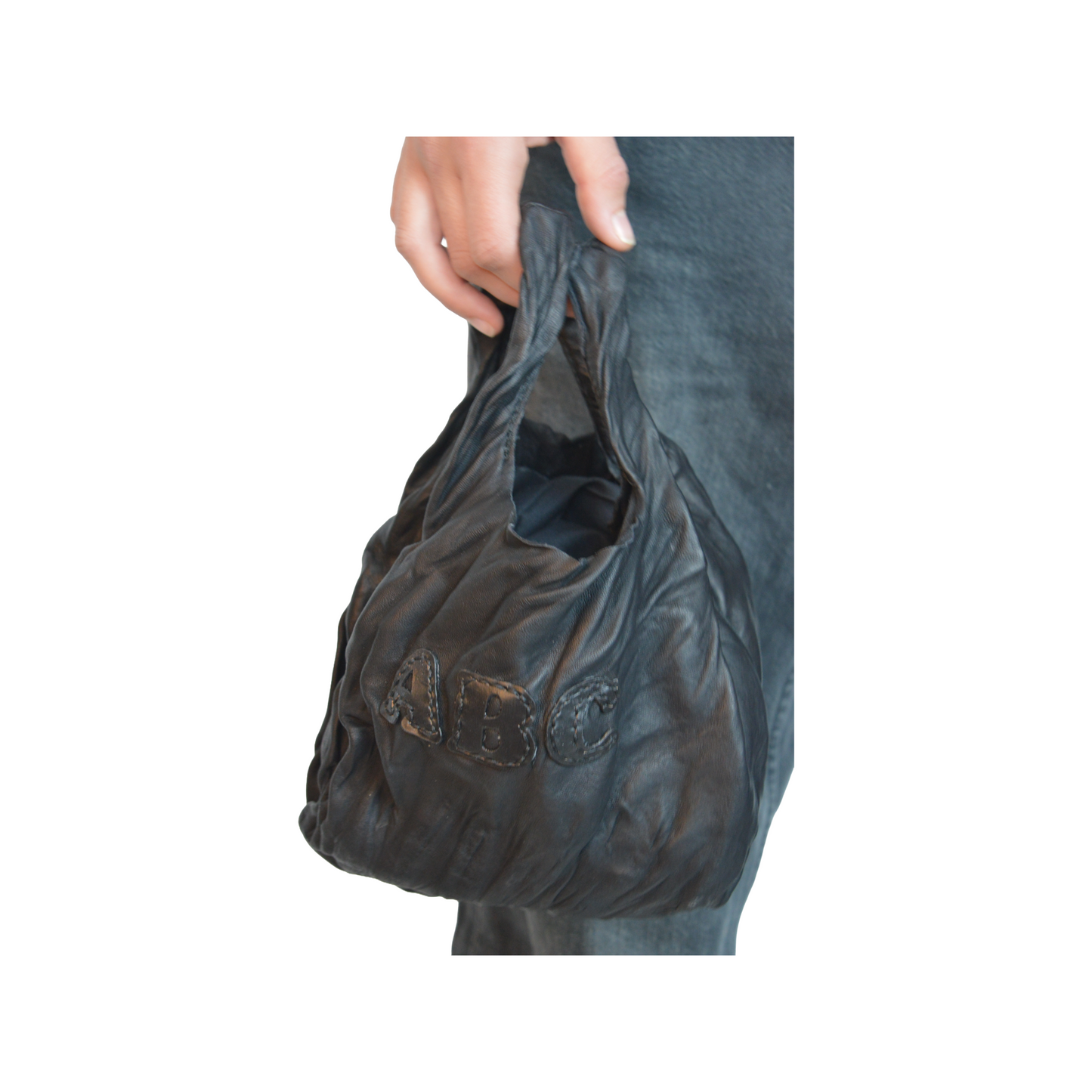 Small Black Plastic Deer skin Bag