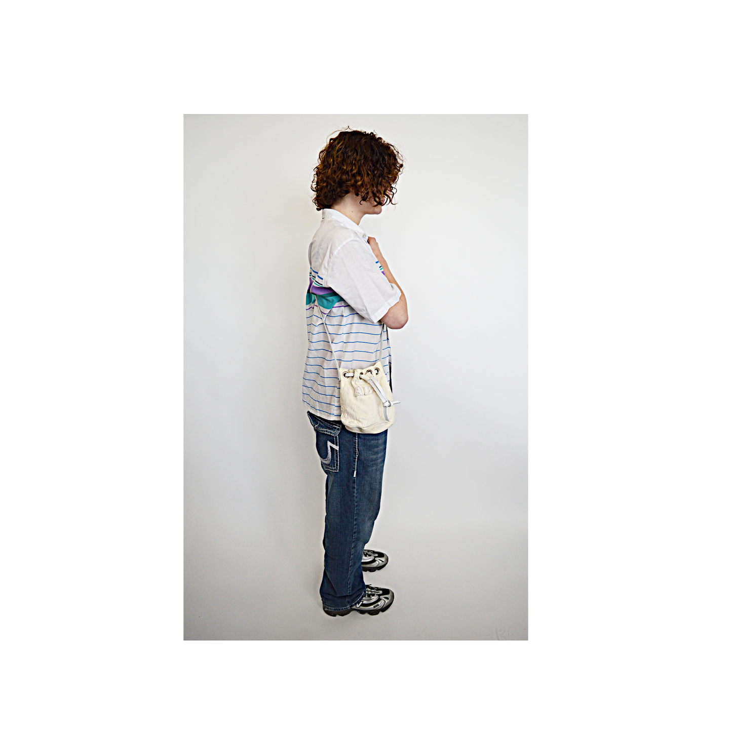 White Deer Drawstring Bag