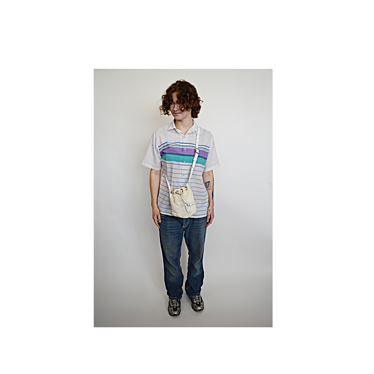 White Deer Drawstring Bag